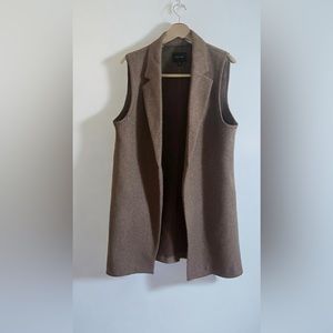 Love Tree long open brown vest - size L